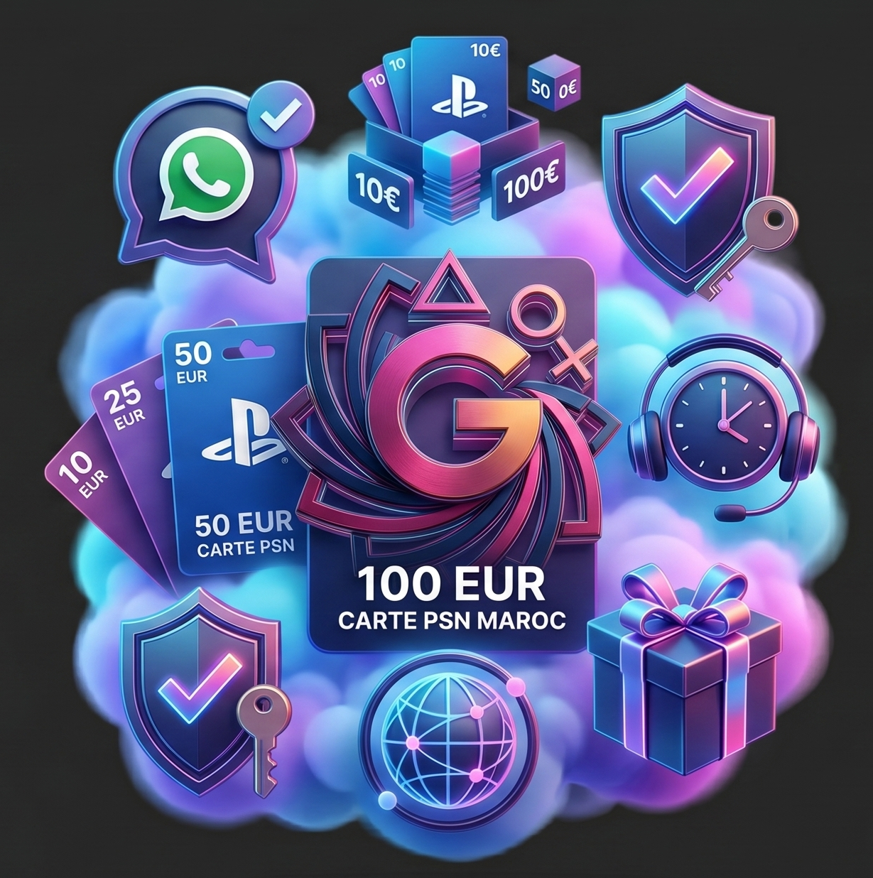 Avantages Cartes PSN Maroc - Icônes